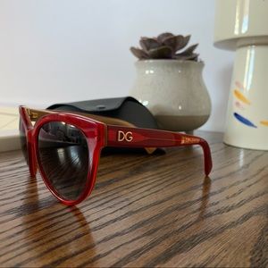 Dolce & Gabbana red oversized cat eye sunglasses
